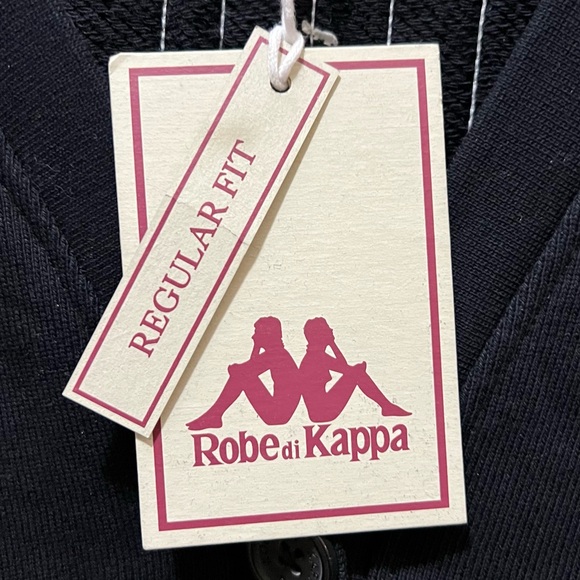 Kappa Robe Giovani Sea Cardigan jet black Embroidered felt patches XL NWT - Picture 10 of 10